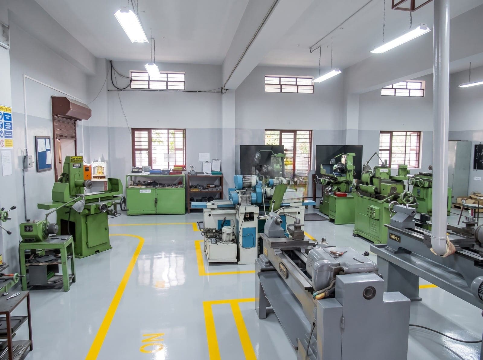 Tool room with lathes, surface grinders and special-purpose shaping machines